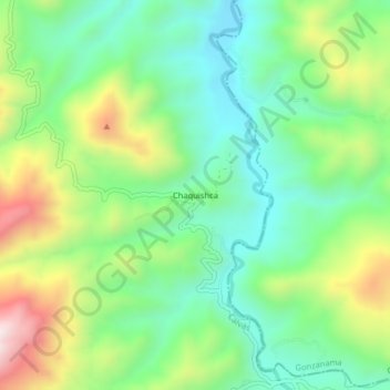Carte topographique Chaquishca, altitude, relief