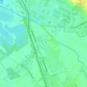 Carte topographique Martre, altitude, relief