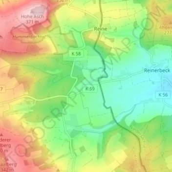 Carte topographique Dudenhausen, altitude, relief