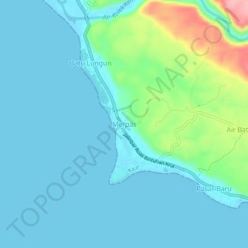 Carte topographique Merpas, altitude, relief