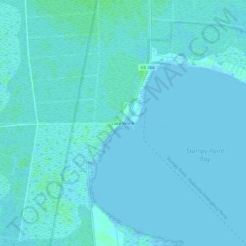 Carte topographique Lake Worth, altitude, relief
