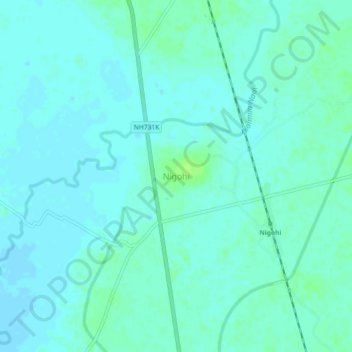 Carte topographique Nigohi, altitude, relief