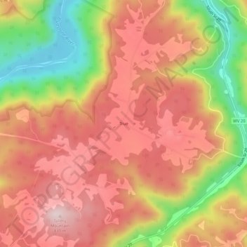 Carte topographique True, altitude, relief