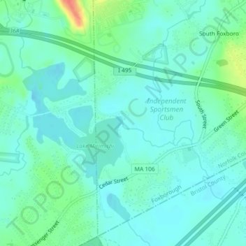 Carte topographique Lake Mirimichi Dam, altitude, relief