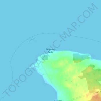 Carte topographique Pugwash Point, altitude, relief