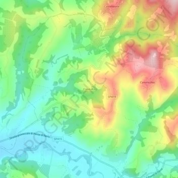 Carte topographique Casalalta, altitude, relief