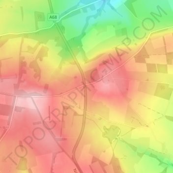 Carte topographique Kiln Pit Hill, altitude, relief