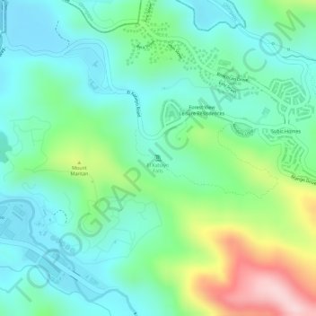 Carte topographique El Kabayo Falls, altitude, relief