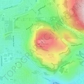 Carte topographique Eagle Mountain, altitude, relief