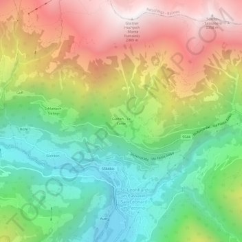 Carte topographique Glaiten, altitude, relief