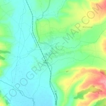 Carte topographique Gruza, altitude, relief