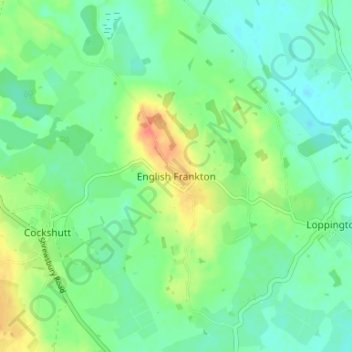 Carte topographique English Frankton, altitude, relief