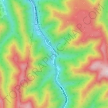 Carte topographique Mahan, altitude, relief