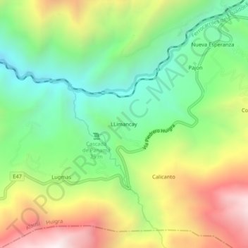 Carte topographique LLimancay, altitude, relief