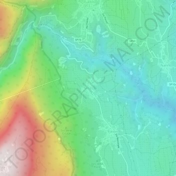 Carte topographique Terres, altitude, relief