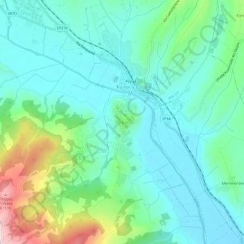Carte topographique Poppi, altitude, relief
