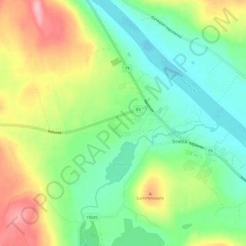 Carte topographique Pikkukylä, altitude, relief