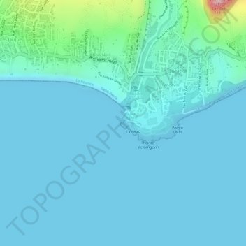 Carte topographique Cale de Langevin, altitude, relief