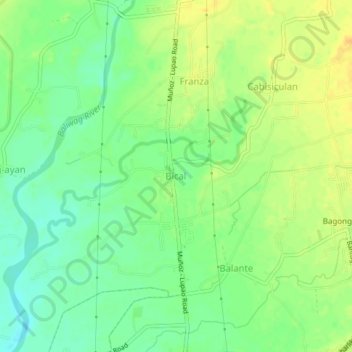 Carte topographique Bical, altitude, relief