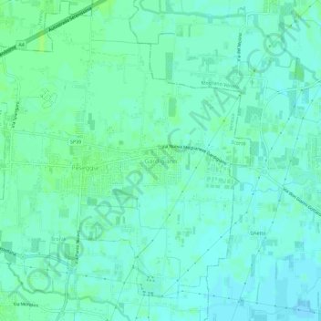 Carte topographique Gardigiano, altitude, relief