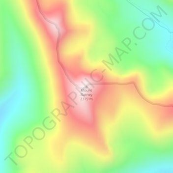 Carte topographique Mount Barney, altitude, relief