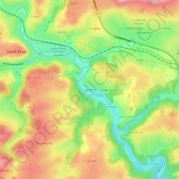 Carte topographique La Valette, altitude, relief