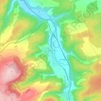 Carte topographique Courtemaîche, altitude, relief