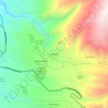 Carte topographique La Moya, altitude, relief