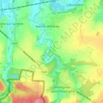 Carte topographique Grande Mée, altitude, relief