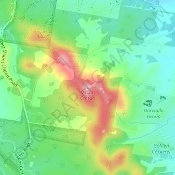 Carte topographique Mount Cotton, altitude, relief