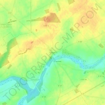 Carte topographique Pontault, altitude, relief