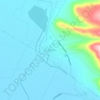 Carte topographique Santa Rita, altitude, relief