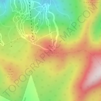 Carte topographique Loon Mountain, altitude, relief