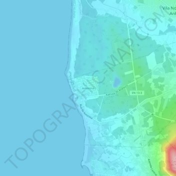 Carte topographique Amorosa, altitude, relief