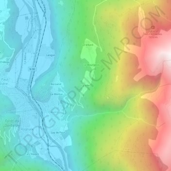Carte topographique La Ville, altitude, relief