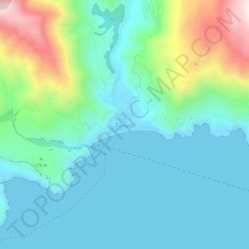 Carte topographique Soúgia, altitude, relief