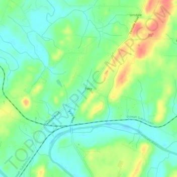 Carte topographique Patty, altitude, relief