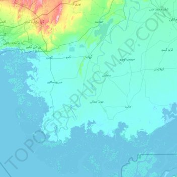 Carte topographique Thatta District, altitude, relief