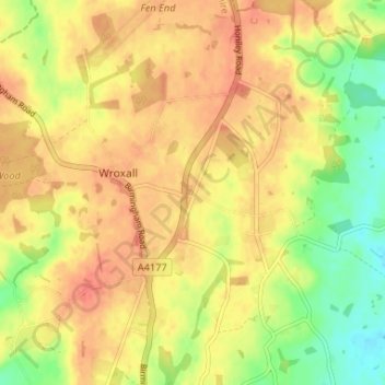 Carte topographique Haseley Knob, altitude, relief