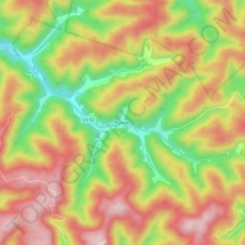 Carte topographique Premier, altitude, relief