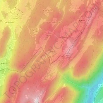 Carte topographique Le Berbois, altitude, relief