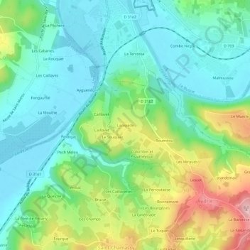Carte topographique Lacépède, altitude, relief