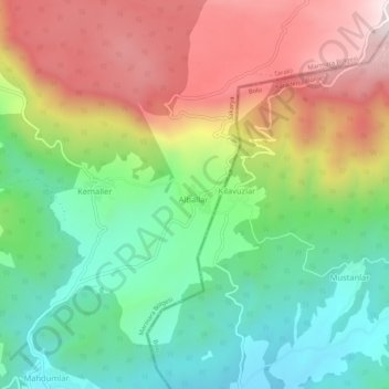 Carte topographique Alballar, altitude, relief