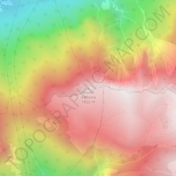 Carte topographique Monte Valbona, altitude, relief