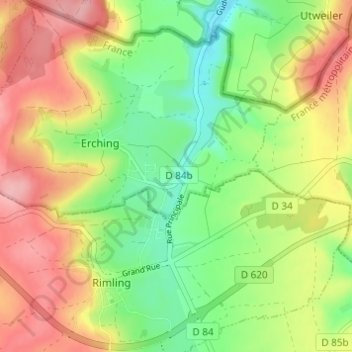 Carte topographique Guiderkirch, altitude, relief