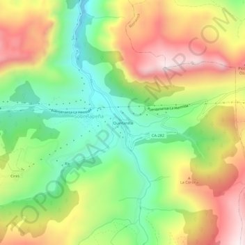 Carte topographique Quintanilla, altitude, relief