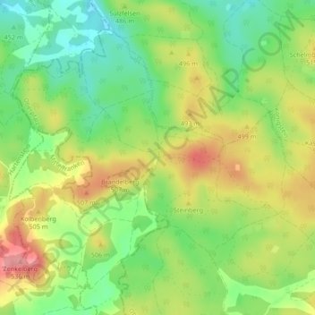 Carte topographique Rinnenbrunn, altitude, relief