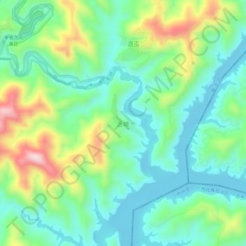 Carte topographique 舌坡, altitude, relief