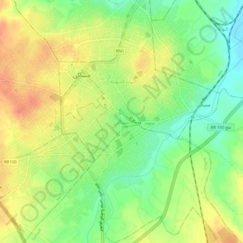 Carte topographique Msaken, altitude, relief