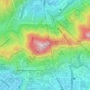 Carte topographique Beacon Hill, altitude, relief